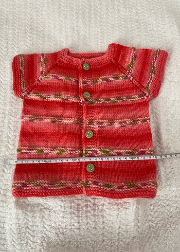 Kız Çocuk Kısa Kollu Örgü Bohem Hırka - Görsel 3