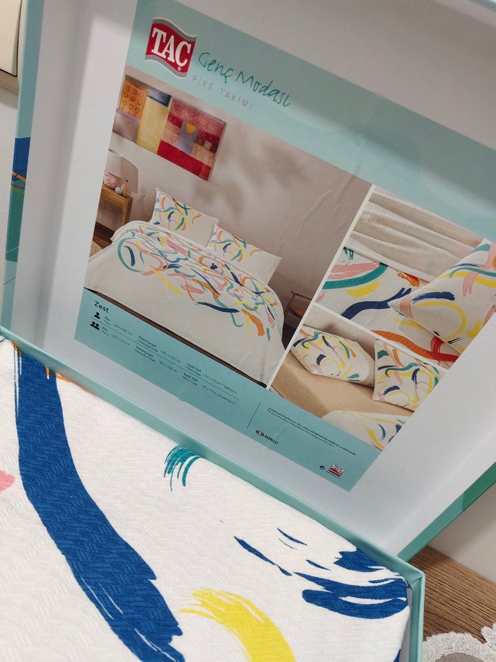 Taç tek kişilik pike takımı - Görsel 2