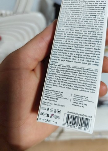 Sinoz Göz Çevresi Kremi - Görsel 4