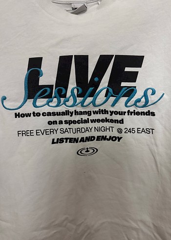 Beyaz Baskılı Erkek Tişört - Rahat Kesim - Görsel 2