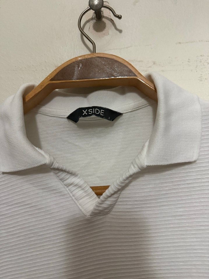 Erkek Beyaz Kısa Kollu Polo Tişört - Görsel 2