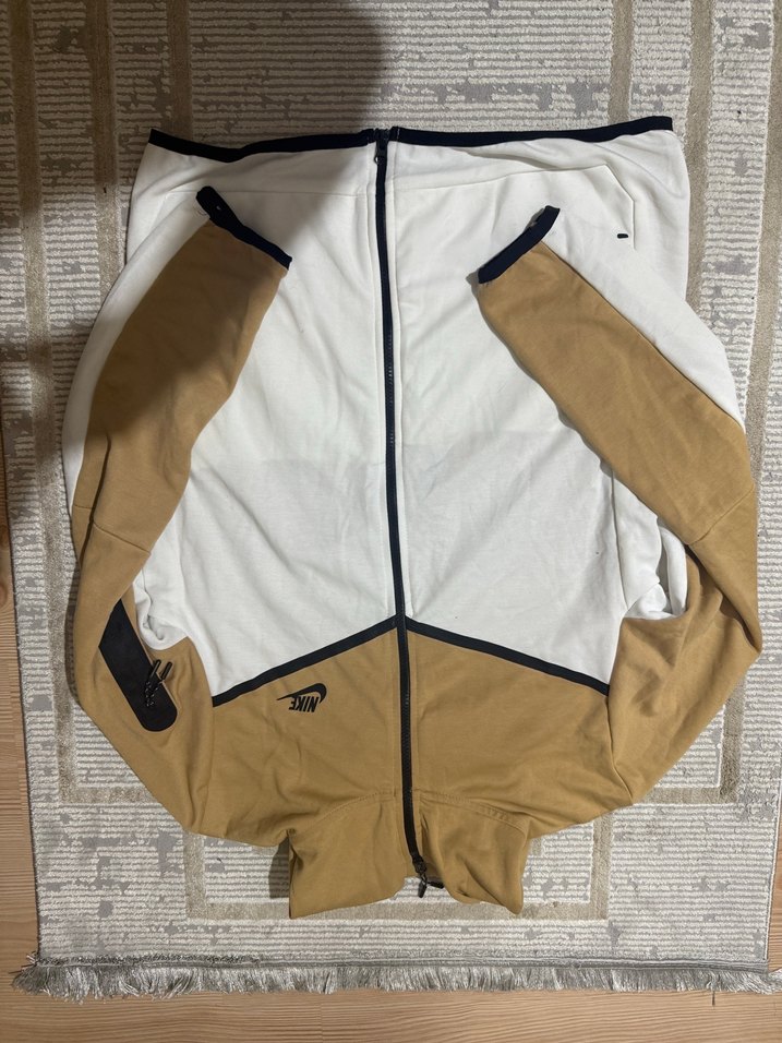 Nike erkek Kapüşonlu Beyaz Bej Eşofman Takımı - Görsel 2