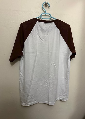 Kahverengi Beyaz Kısa Kollu Pamuklu Tişört - Görsel 2