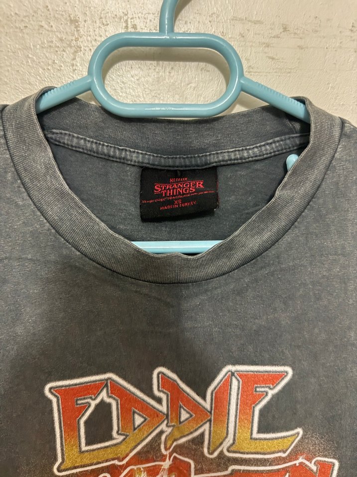 Gri Rock Punk Baskılı Erkek Tişört - Görsel 2