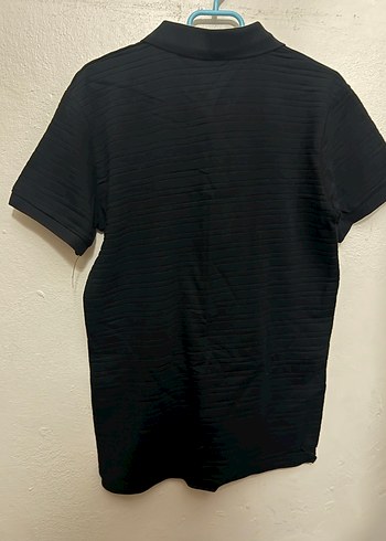 Düğmeli Siyah Kısa Kollu Polo Tişört - Görsel 2