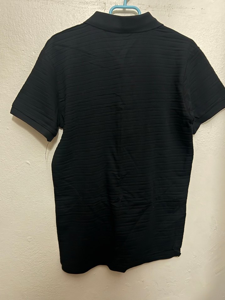 Düğmeli Siyah Kısa Kollu Polo Tişört - Görsel 2