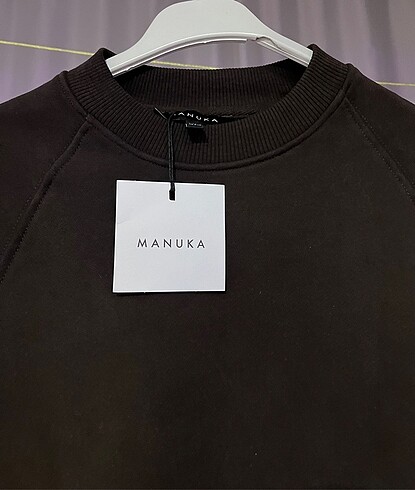 s Beden kahverengi Renk Manuka oversize basıc sweatshırt