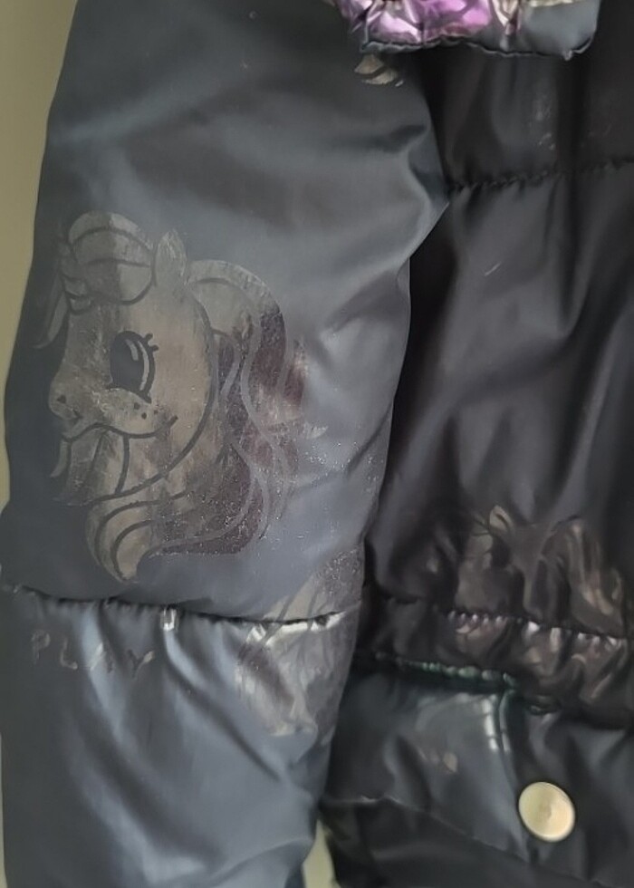 H&M 6-7 yaş kız çocuk unicorn kapşonlu mont - Görsel 2