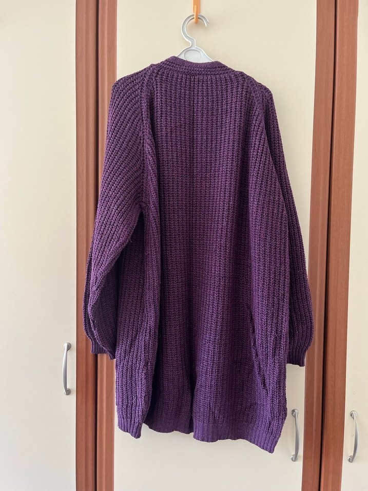 Mor Örgü Kadın Hırka - Görsel 3