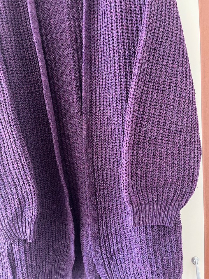 Mor Örgü Kadın Hırka - Görsel 2