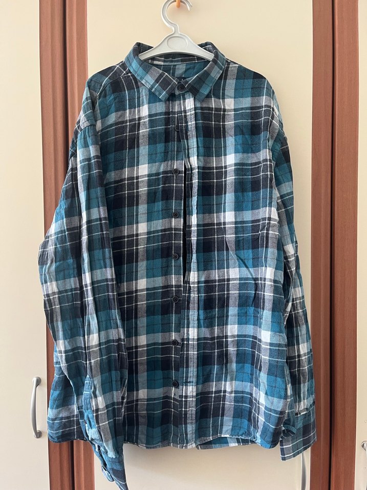 DeFacto Erkek Mavi Kareli Gömlek - Görsel 2