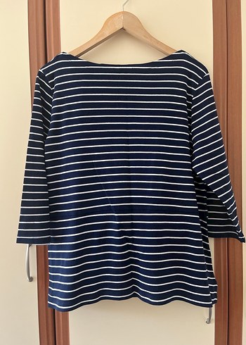 Lacivert Çizgili Hamile Uzun Kollu Tişört - Görsel 2