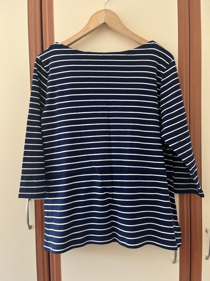 Lacivert Çizgili Hamile Uzun Kollu Tişört - Görsel 2
