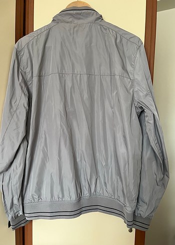 ÇİFT TARAFLI Gri-Lacivert Yüksek Yakalı Fermuarlı Erkek mont - Görsel 6