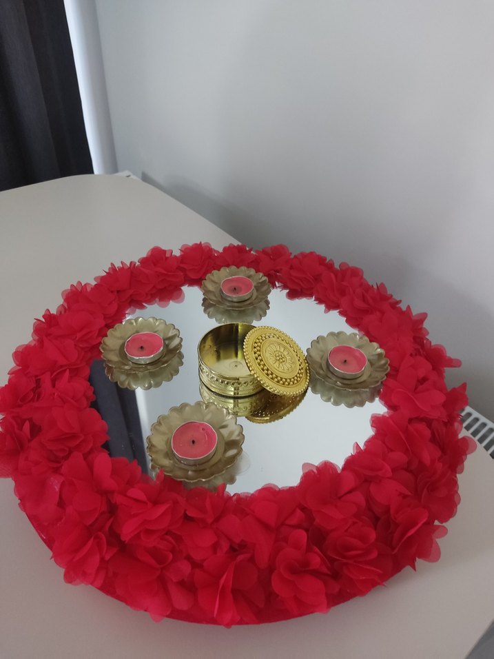 Aynalı kadife kına sepeti takımı - Görsel 3