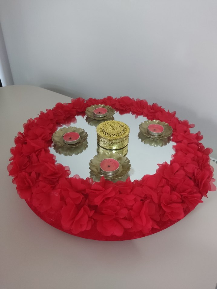 Aynalı kadife kına sepeti takımı - Görsel 2