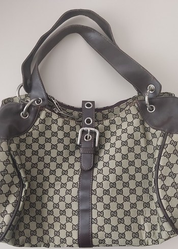 Klasik Elegan Kahverengi Baskılı Deri Kadın Çanta