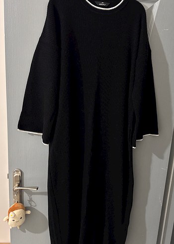 Siyah Uzun Kollu Salaş Kadın Elbise - Görsel 2