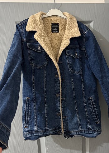 Düğmeli Lacivert Kadın Kot Ceket - Görsel 3