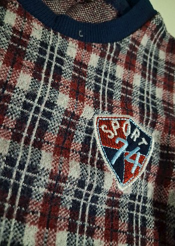 Bordo Ekose Desenli Erkek Sweatshirt - Görsel 3