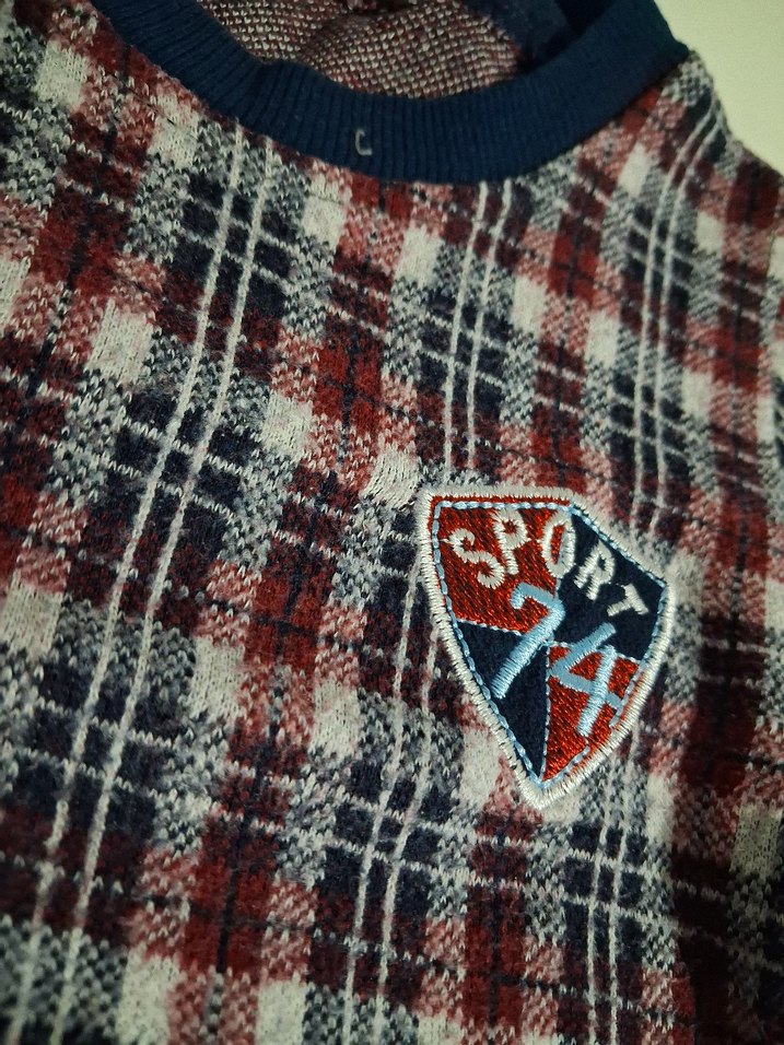 Bordo Ekose Desenli Erkek Sweatshirt - Görsel 3