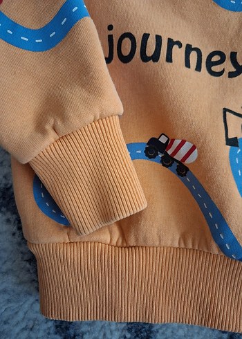 Erkek Çocuk Desenli Kahverengi Sweatshirt - Görsel 4