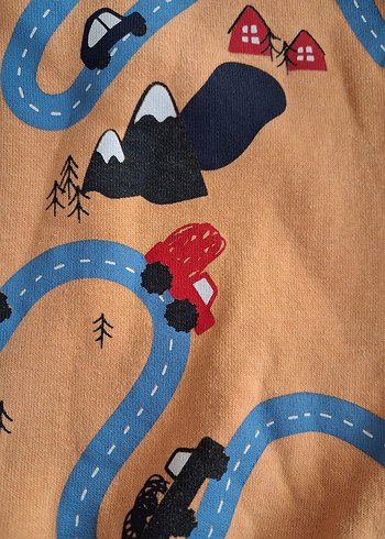 Erkek Çocuk Desenli Kahverengi Sweatshirt - Görsel 2