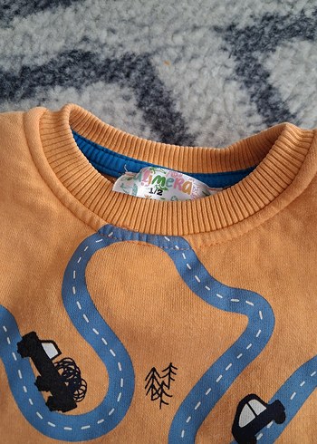 Erkek Çocuk Desenli Kahverengi Sweatshirt - Görsel 3