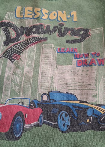 Erkek Çocuk Baskılı Yeşil Sweatshirt - Görsel 2