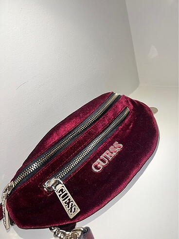 Guess kadife bel çantası