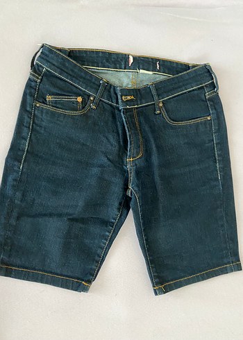 Parlak Mavi Kadın Midi Denim Şort