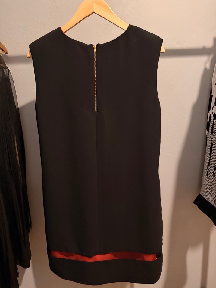 Siyah Drapeli Midi elbise - Görsel 2