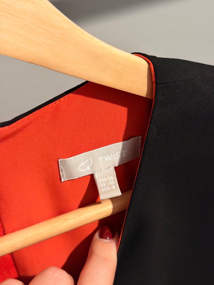 Siyah Drapeli Midi elbise - Görsel 3