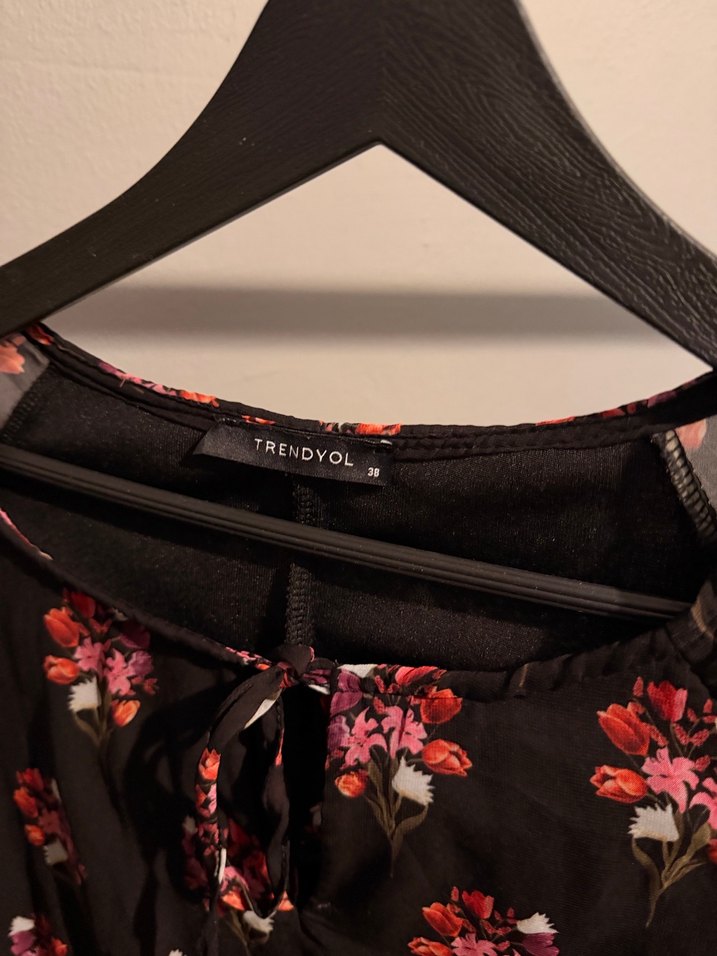 Çiçek Desenli Uzun Kollu Bohem Elbise - Görsel 3