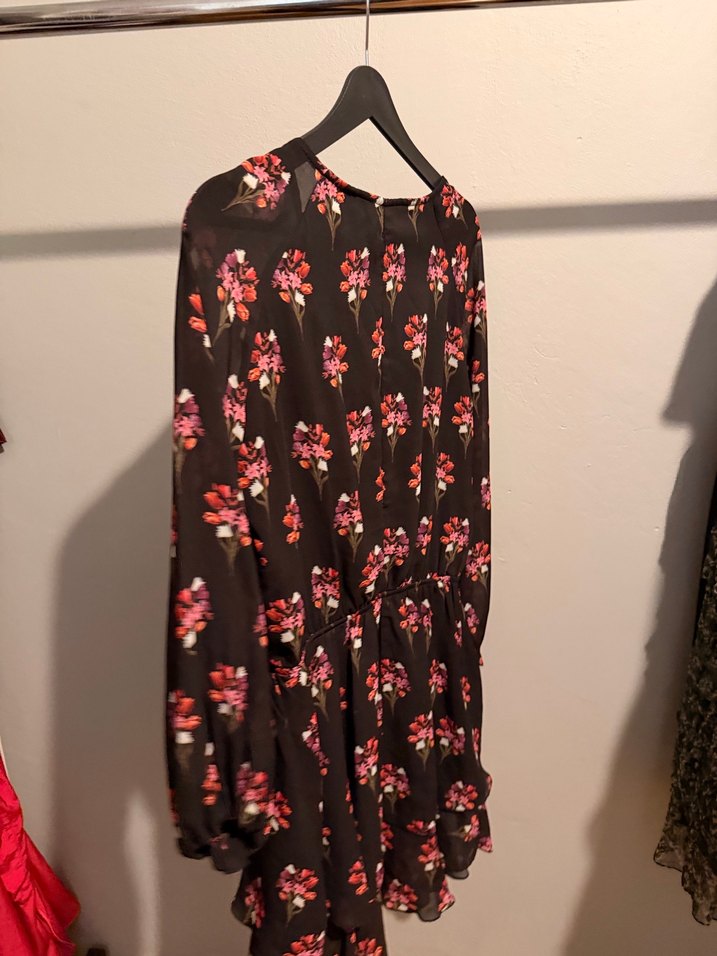 Çiçek Desenli Uzun Kollu Bohem Elbise - Görsel 4