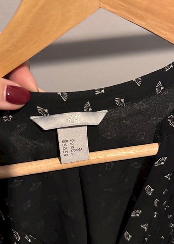 Bohem Siyah Desenli Bluz - Görsel 2