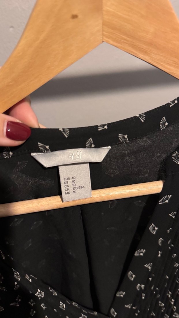 Bohem Siyah Desenli Bluz - Görsel 2