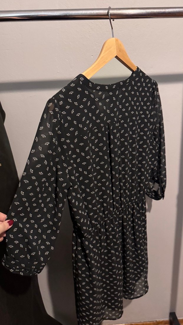 Bohem Siyah Desenli Bluz - Görsel 3