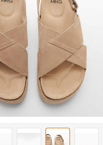 Mango Bej Süet Platform Topuklu Kadın Sandalet
