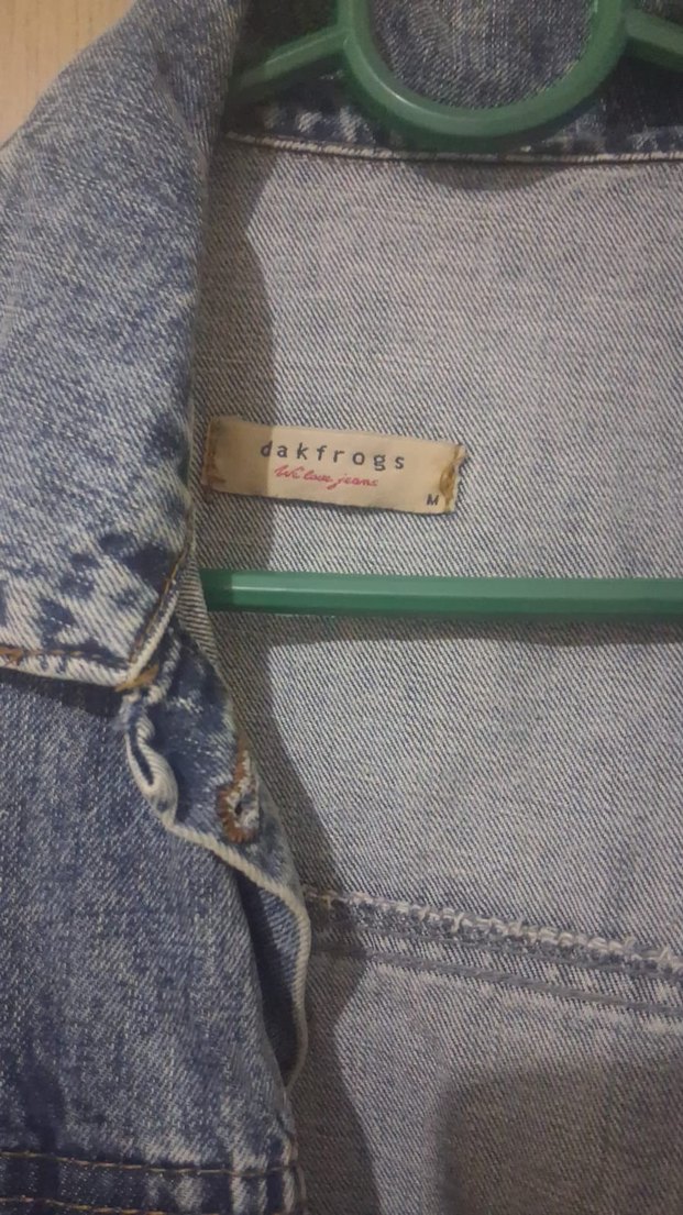 Nakışlı Düğmeli Mavi Kadın Denim Ceket - Görsel 3