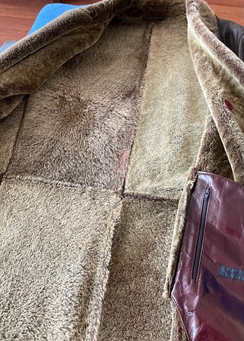 Düğmeli Kahverengi Deri Uzun Erkek Kaban - Görsel 4