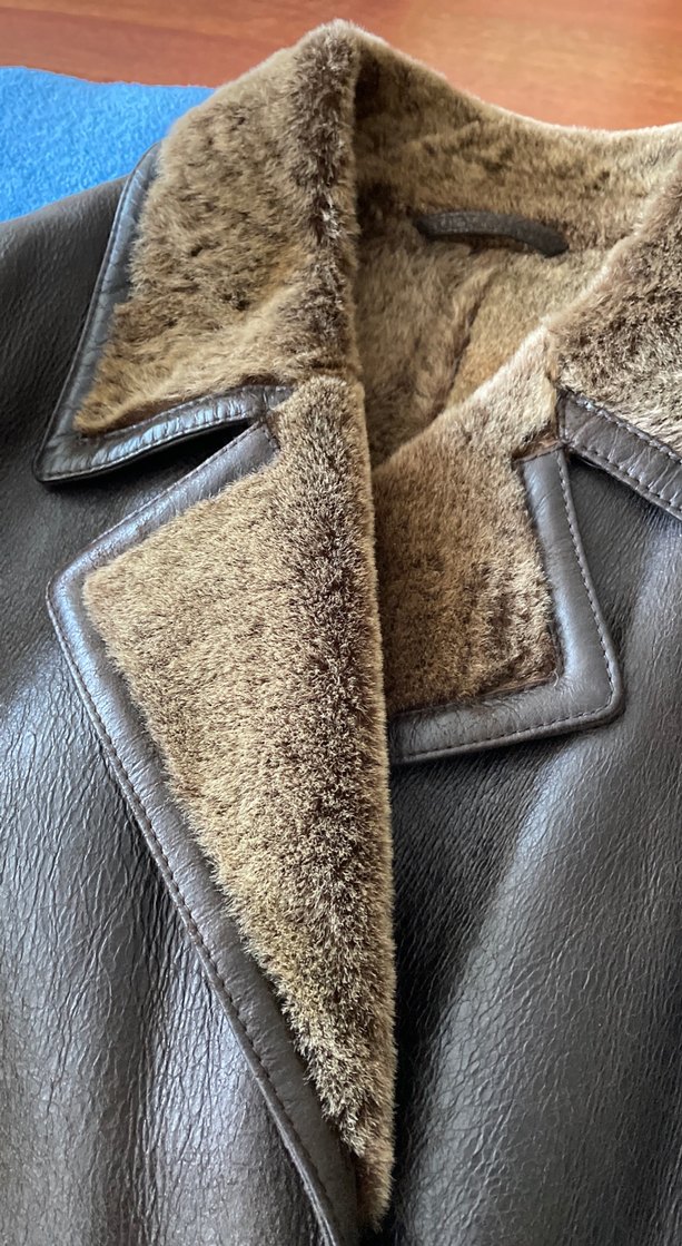 Düğmeli Kahverengi Deri Uzun Erkek Kaban - Görsel 3