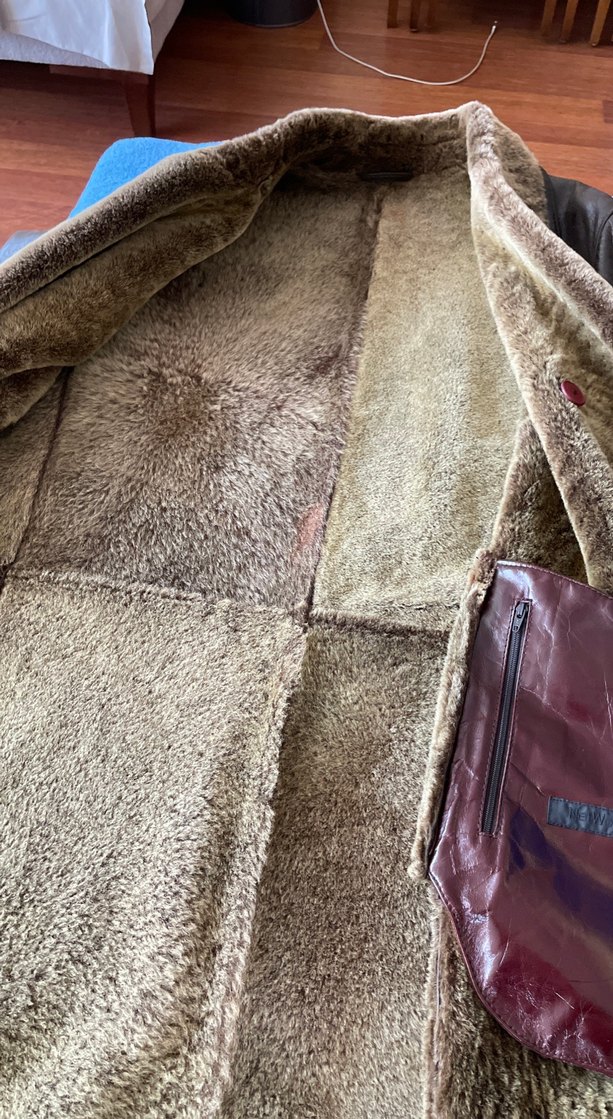 Düğmeli Kahverengi Deri Uzun Erkek Kaban - Görsel 4