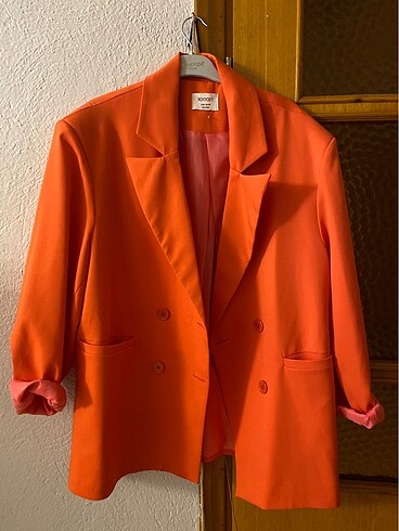 l Beden turuncu Renk Hoops blazer