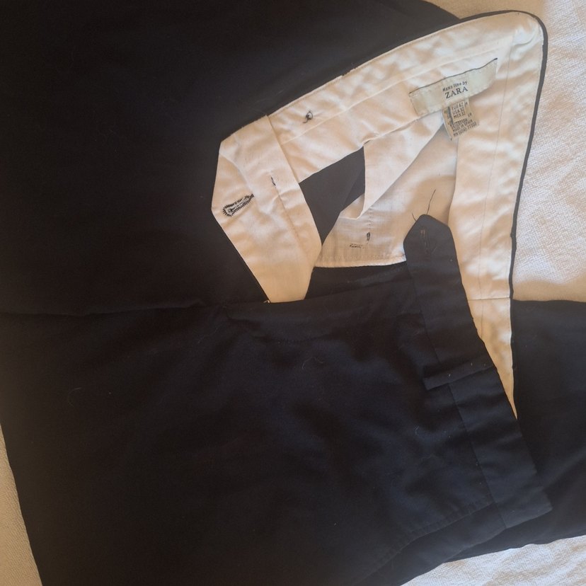 Siyah Keten Erkek Kumaş Pantolon Zara - Görsel 3