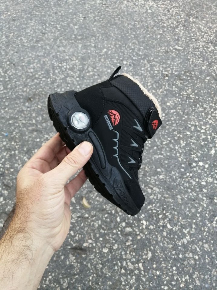 Siyah Erkek Çocuk Botu, Cırtlı, - Görsel 3