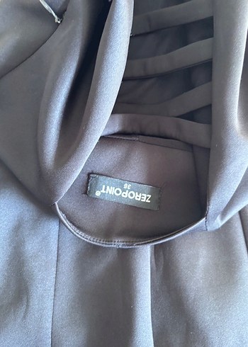 Siyah Strappy Midi Ofis Elbisesi - Görsel 3