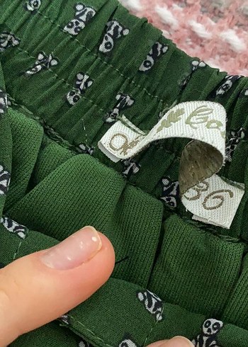 Düğmeli Yeşil Midi Mini Etek - Görsel 3