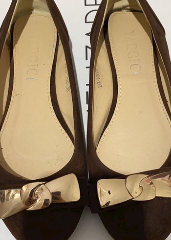 Kahverengi Süet Dolgu Topuklu Tokalı yargıcı babet - Görsel 3