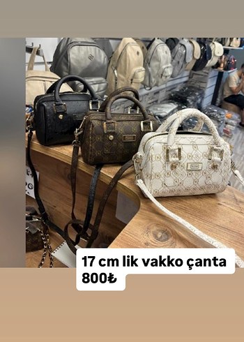 17 cm Vakko Baskılı Deri Kadın Çanta